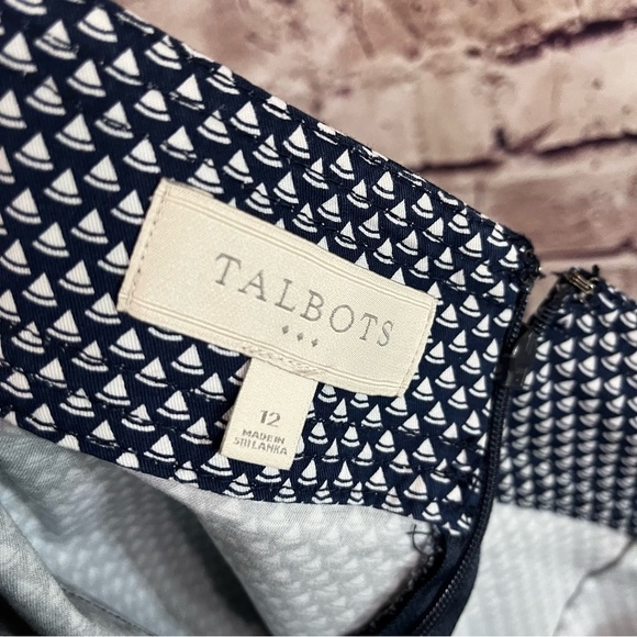 Talbots Navy Sailboat Print Pencil Skirt - Picture 8 of 9